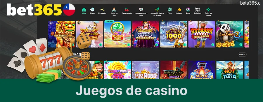 Casino Bet365: juegos disponibles para Chile